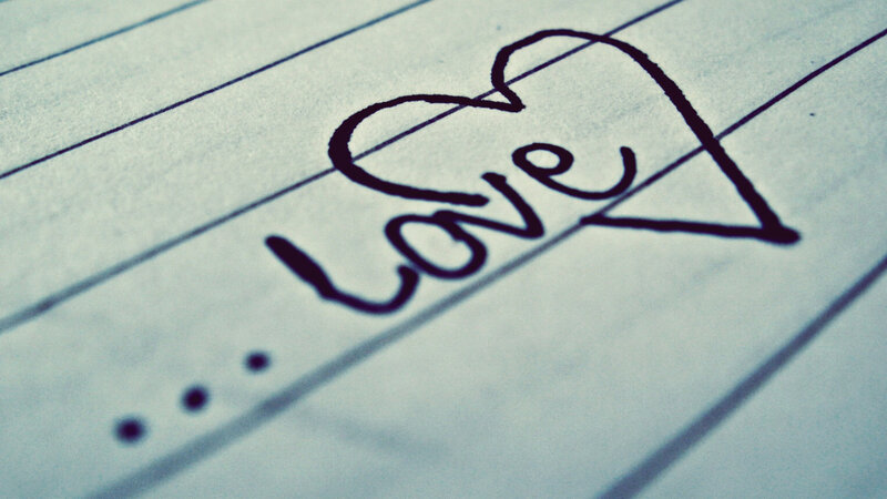 Handwritten Love on Paper — White