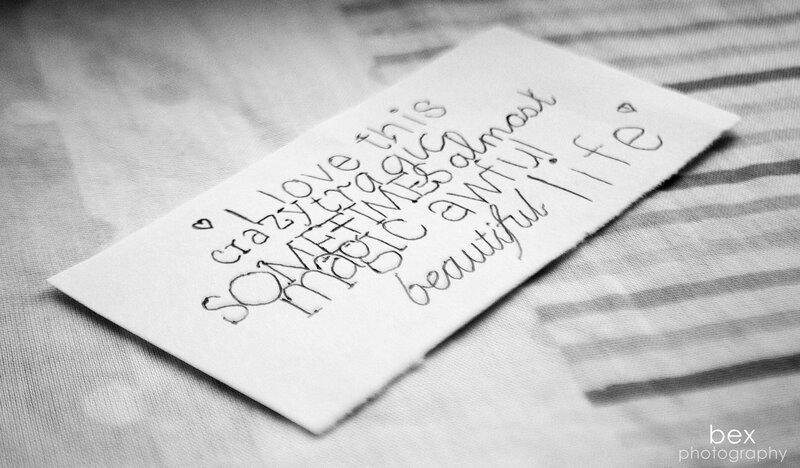 Handwritten Note on Fabric