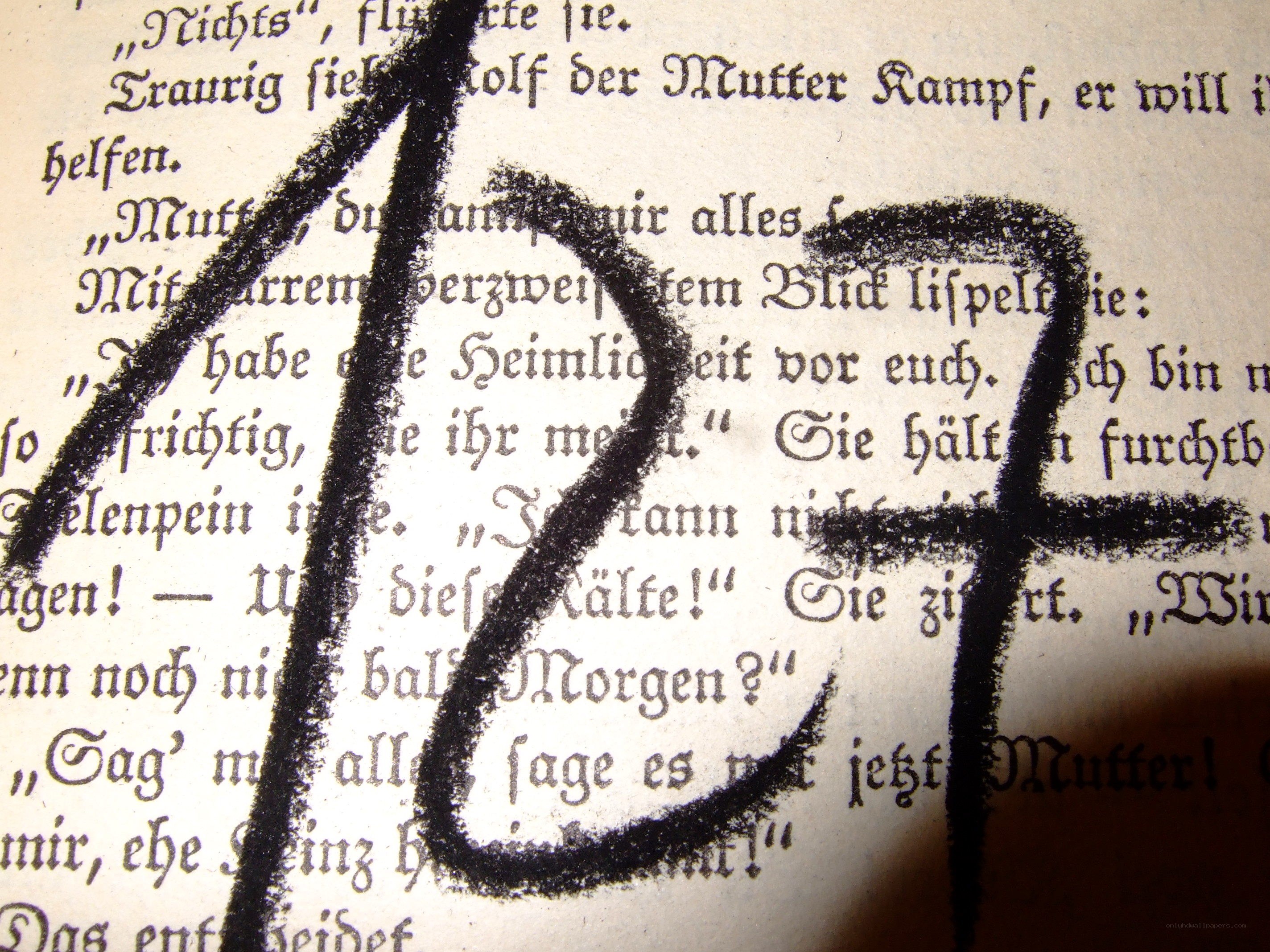 Handwritten number on book page