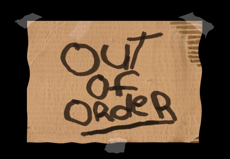 handwritten out of order sign