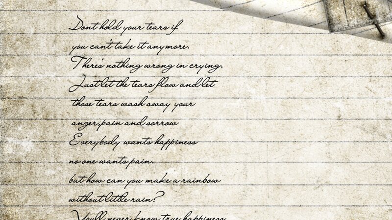 Handwritten Poem on Paper — Beige