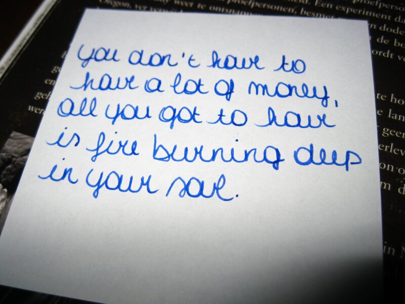 handwritten quote on paper