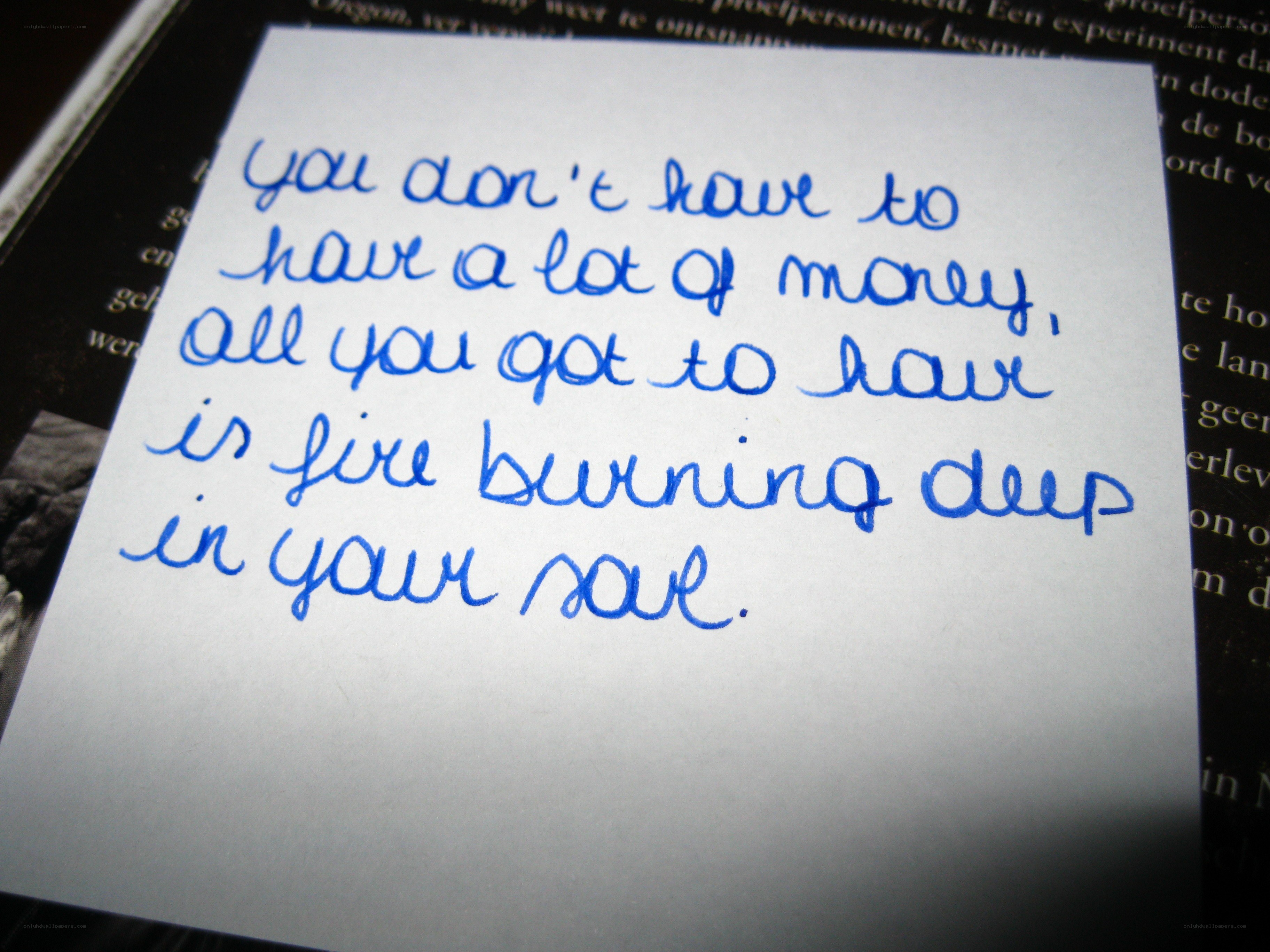 handwritten quote on paper
