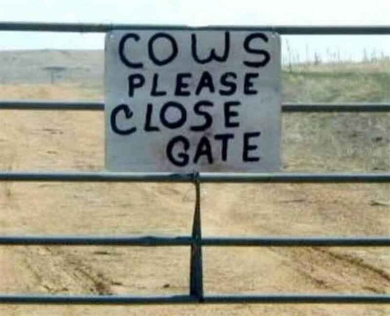 Handwritten Sign on Gate