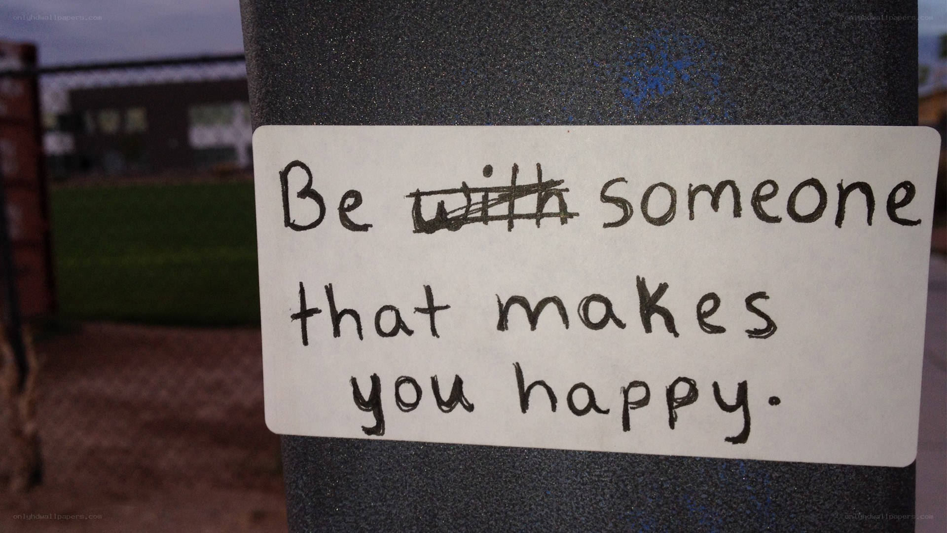 handwritten sign with altered message