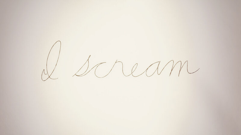 Handwritten Text on Wall — White