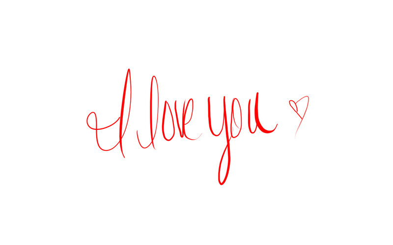 Handwritten Text — Red, Romantic