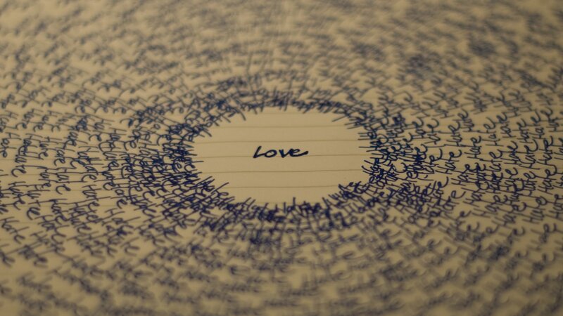 Handwritten Word Love — Blue, Intimate
