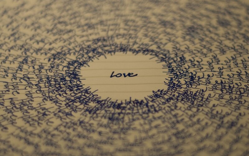 Handwritten Word Love — Brown