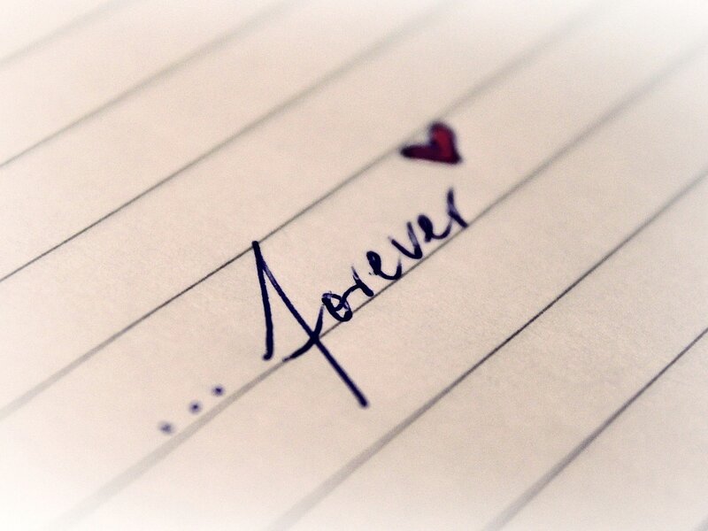 Handwritten Word on Paper — White, Romantic