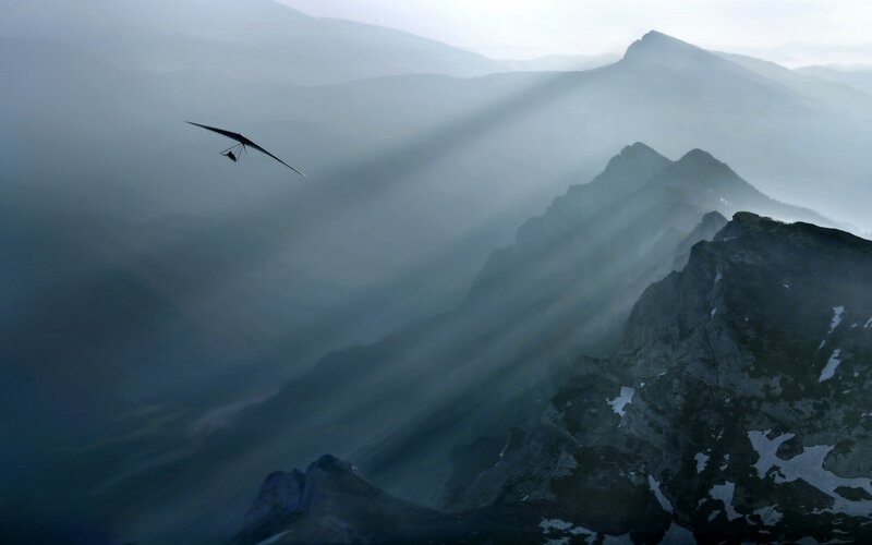 Hang Glider over Mountains