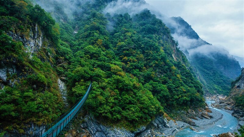 Hanging Bridge in Canyon