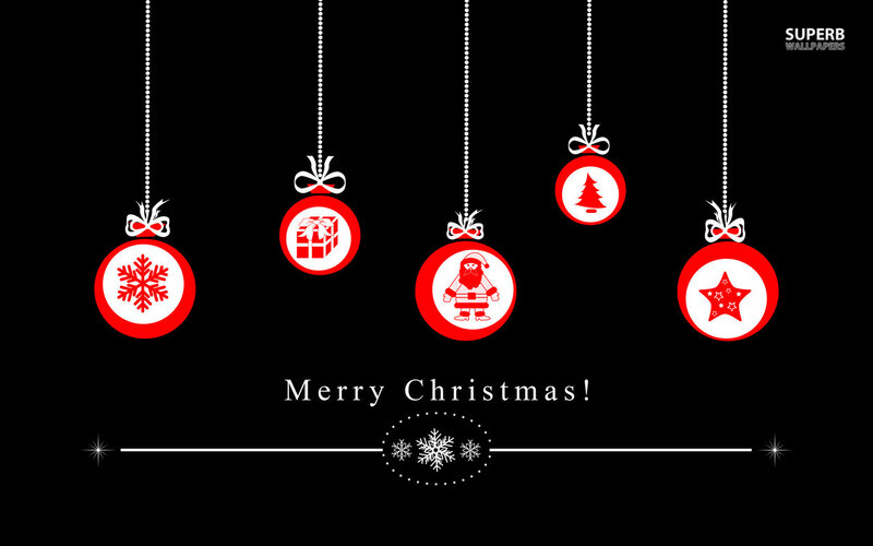 Hanging Christmas Ornaments — Black, Festive