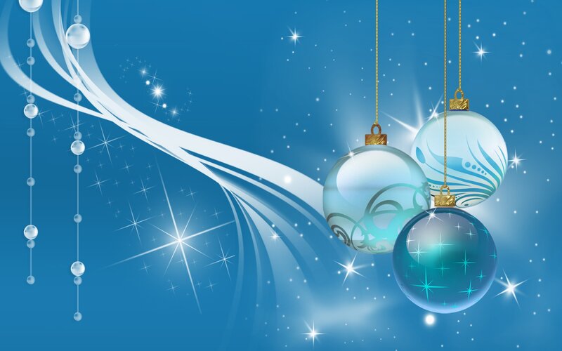 Hanging Christmas Ornaments — Blue, Festive, Night