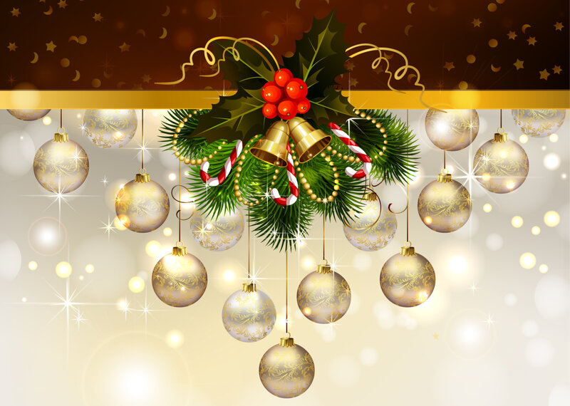 Hanging Christmas Ornaments — Gold