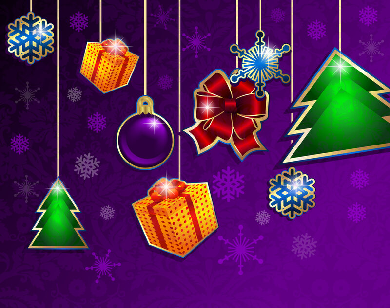 Hanging Christmas Ornaments — Purple