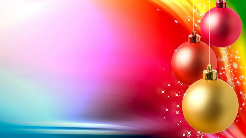 Hanging Christmas Ornaments — Red, Festive, Digital Art, Stars, Sparkles