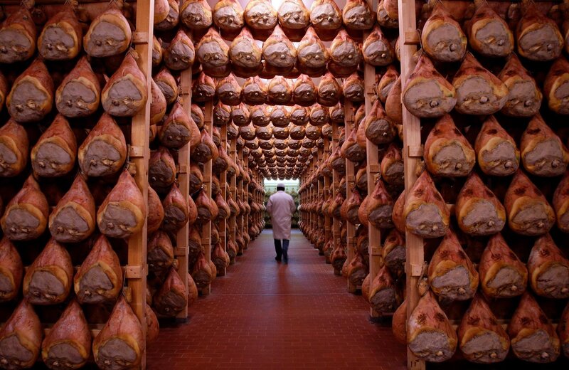 Hanging Cured Hams