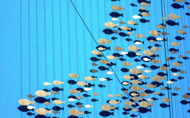 Hanging Fish Sculptures