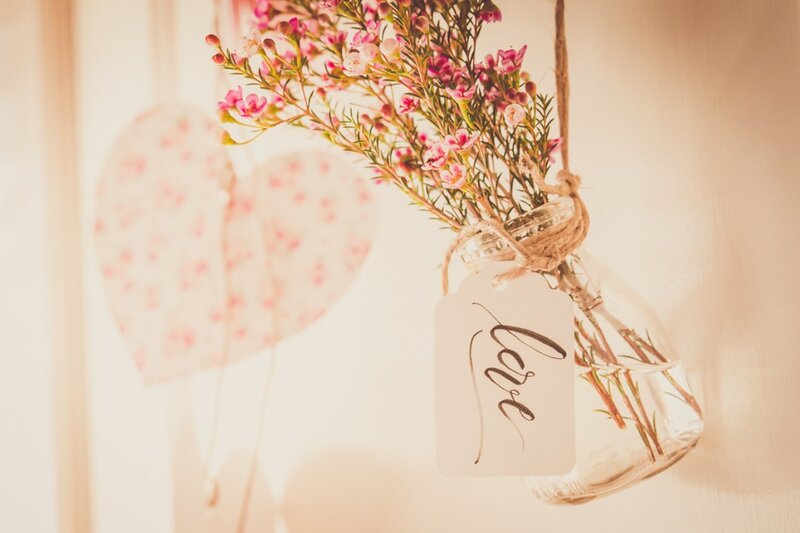 Hanging Flower Arrangement — Pink
