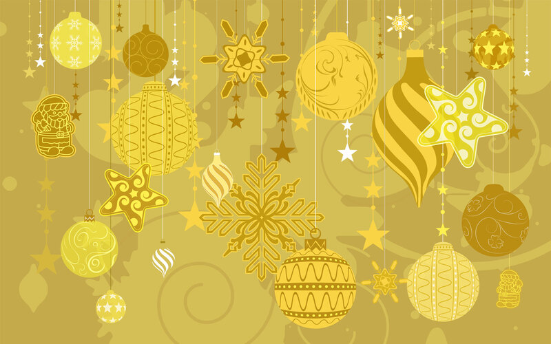 Hanging Golden Ornaments — Gold