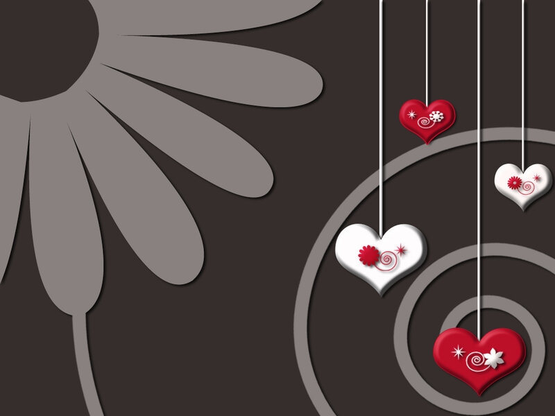 Hanging Hearts and Flower