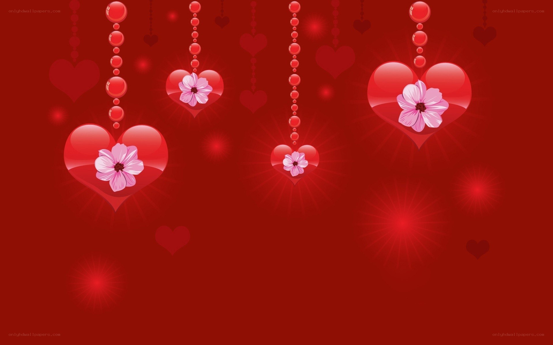 hanging hearts with flowers