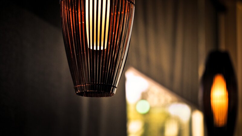 hanging lamp with warm light