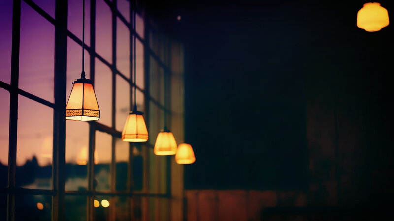 Hanging Lamps at Dusk