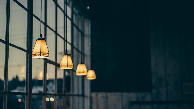Hanging Lamps in Window