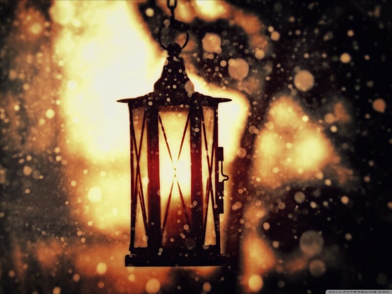 Hanging Lantern in Snow