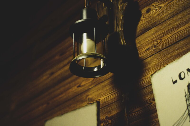Hanging Lantern on Wood