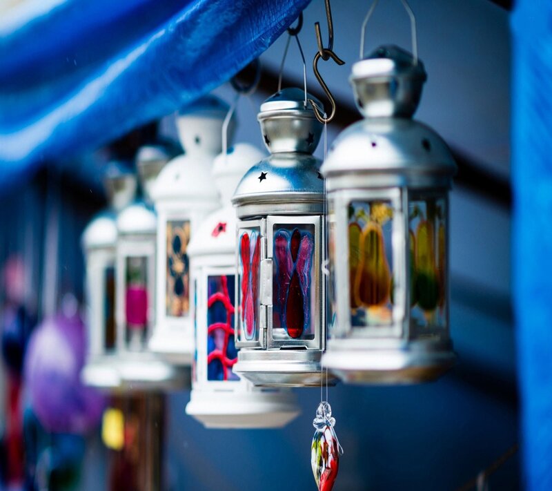 Hanging Lanterns — Blue