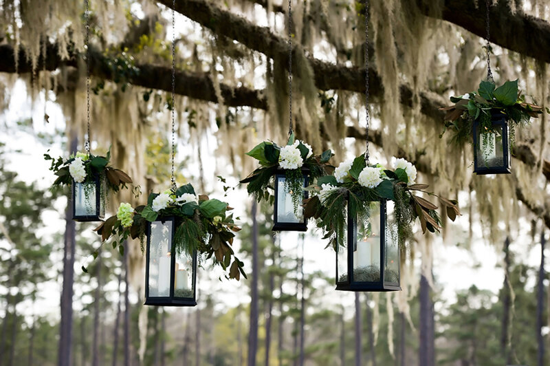 Hanging Lanterns with Flowers