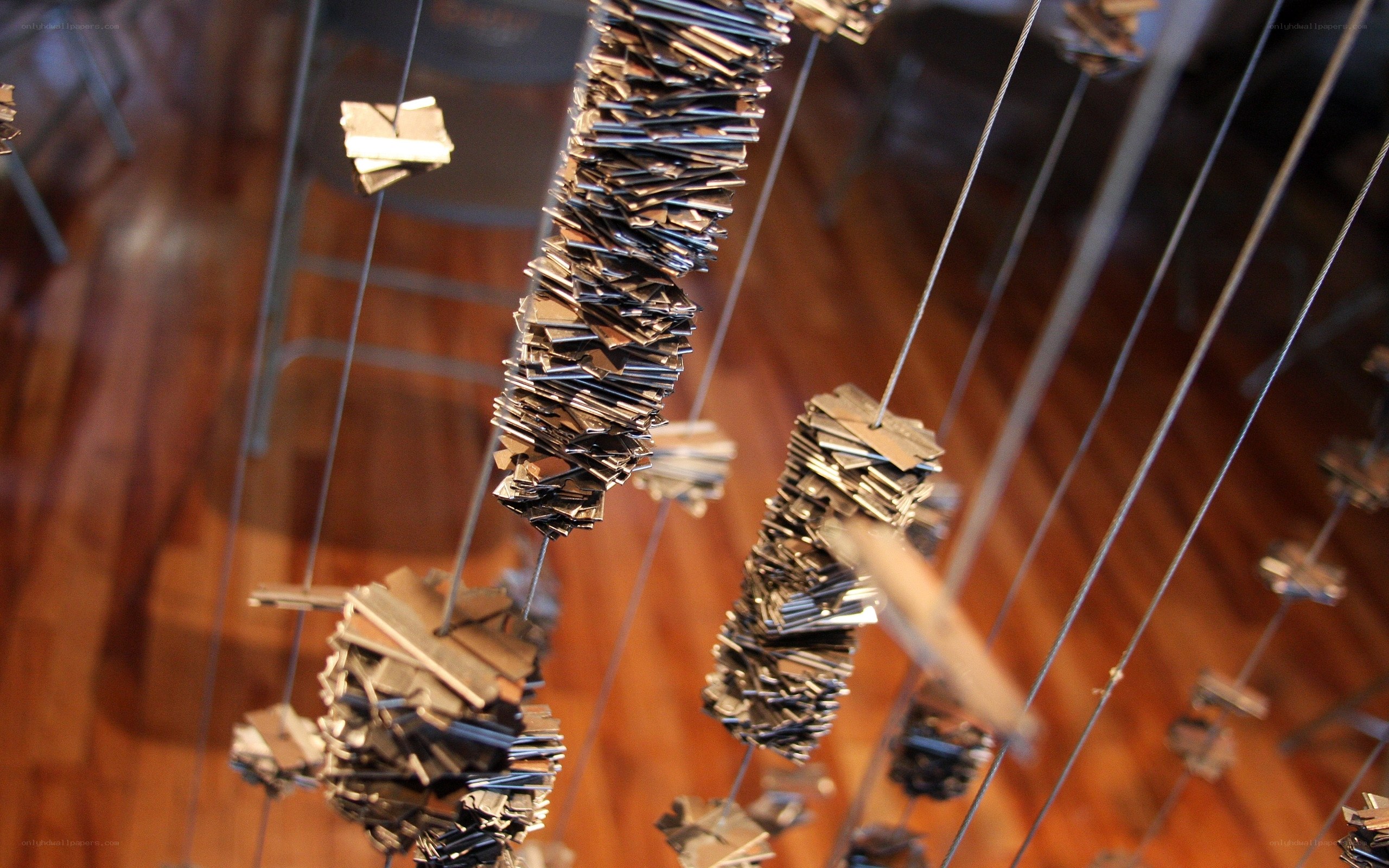 hanging metal sculpture installation
