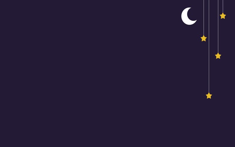Hanging Moon and Stars — Purple, Serene