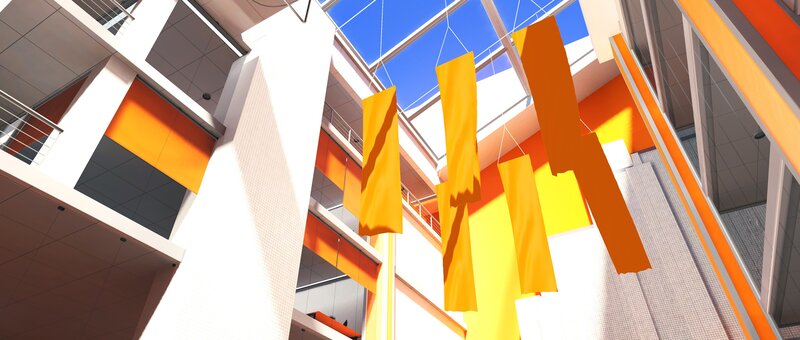 Hanging Orange Banners