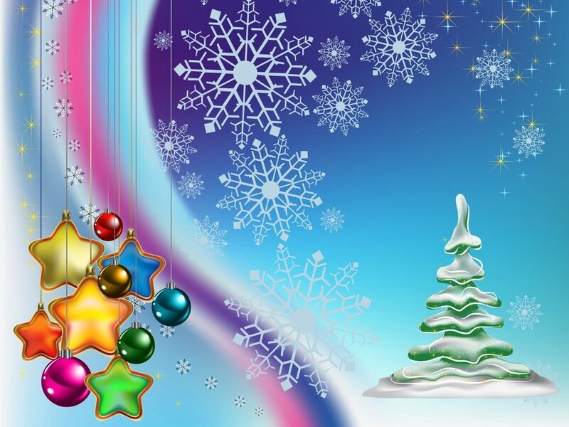 Hanging Ornaments and Tree — Blue