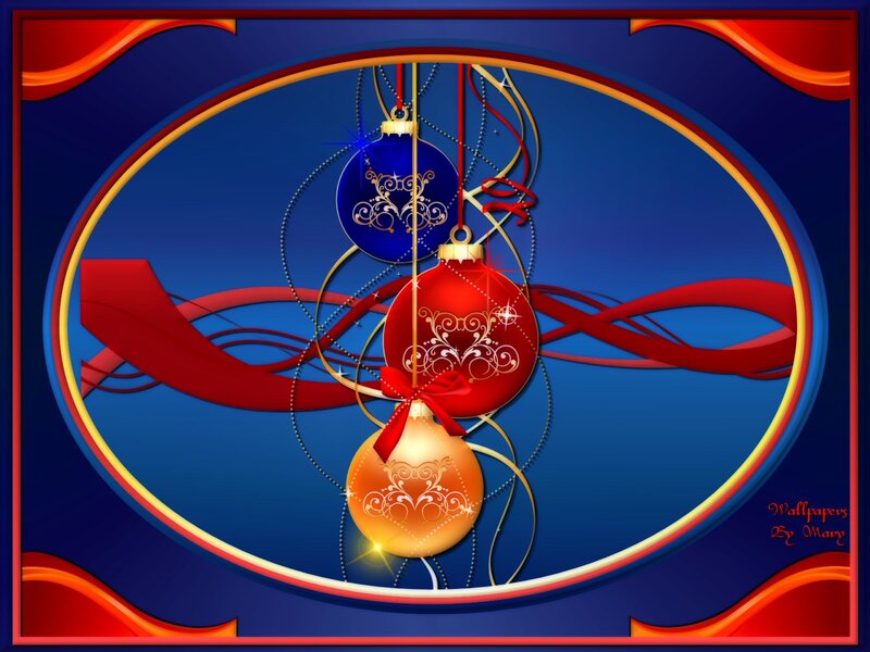 Hanging Ornaments — Blue, Festive