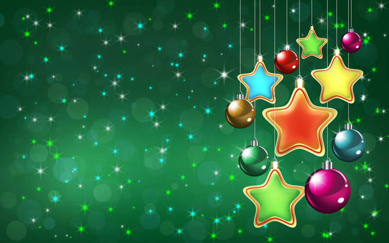 Hanging Ornaments on Green