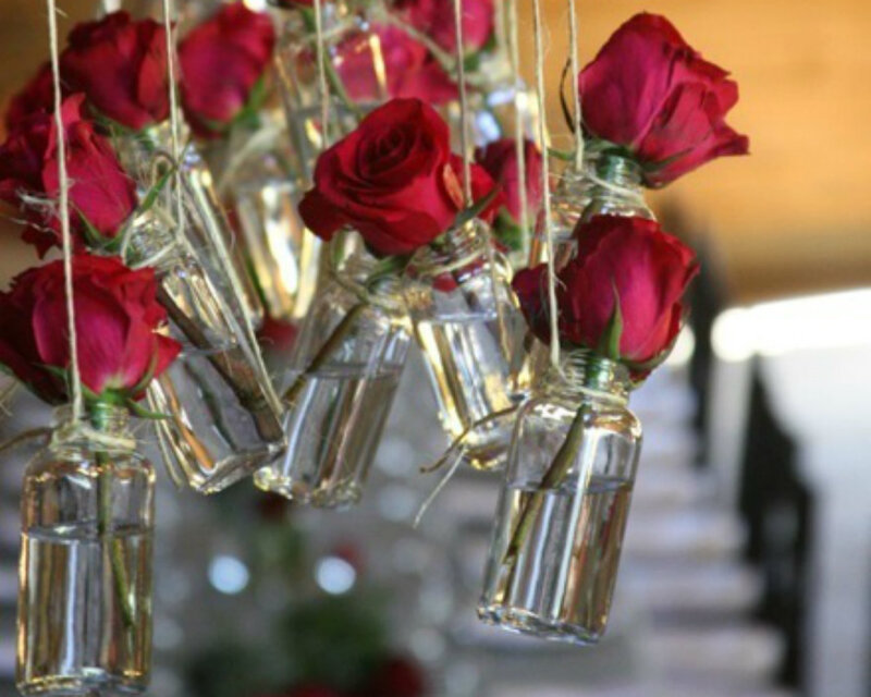 Hanging Red Roses