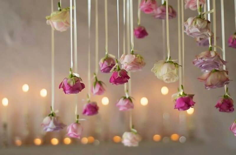 Hanging Roses with Candles