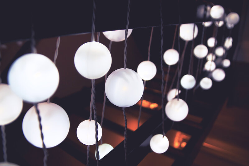 hanging spherical lights