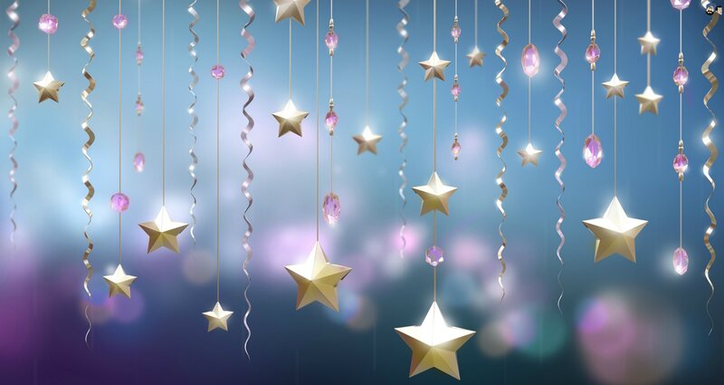 Hanging Star Decorations — Blue