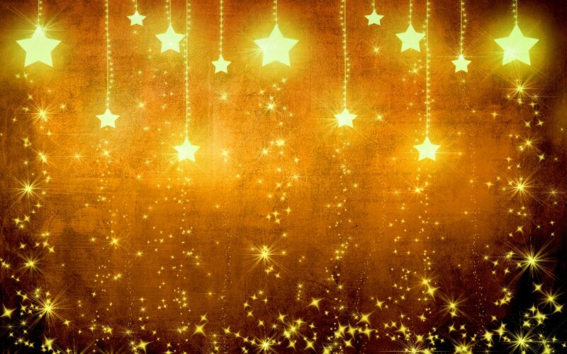 Hanging Star Decorations — Gold, Festive