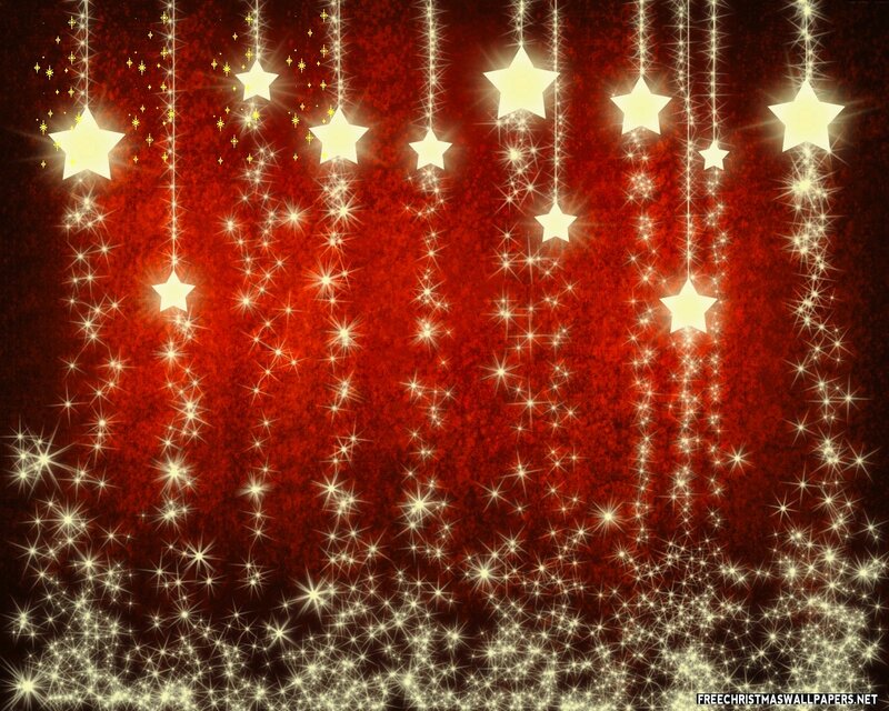 Hanging Star Decorations — Red, Festive, Night
