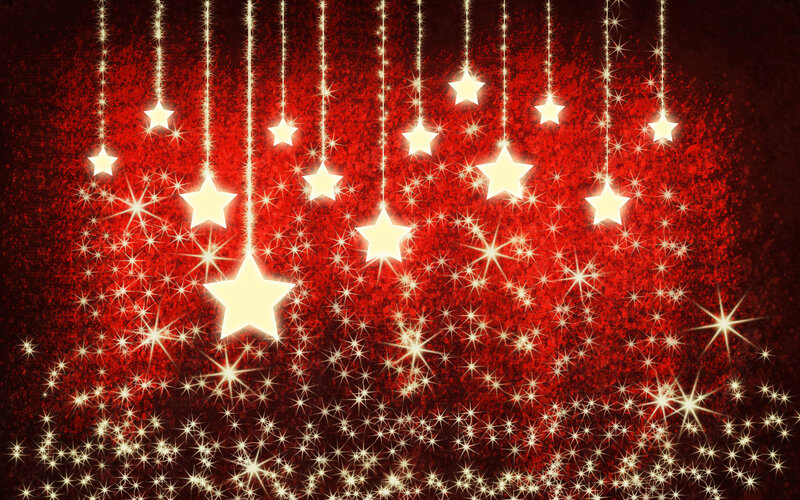 Hanging Star Decorations — Red, Festive