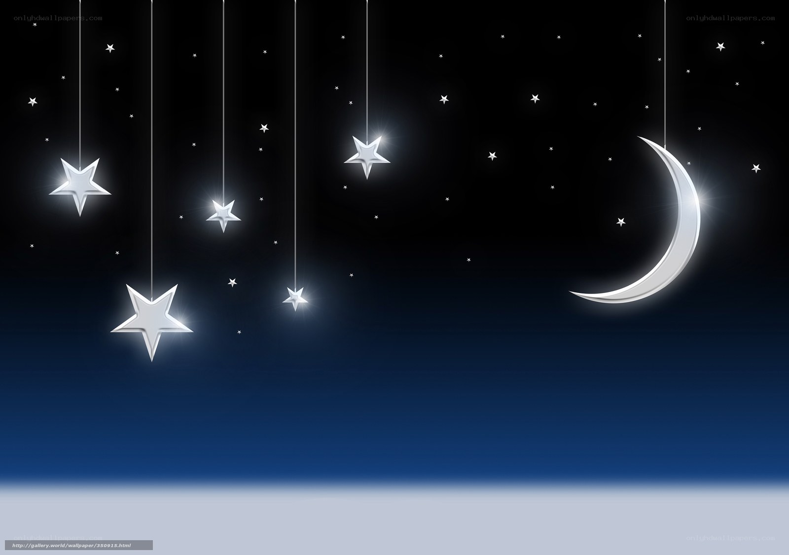 hanging stars and moon