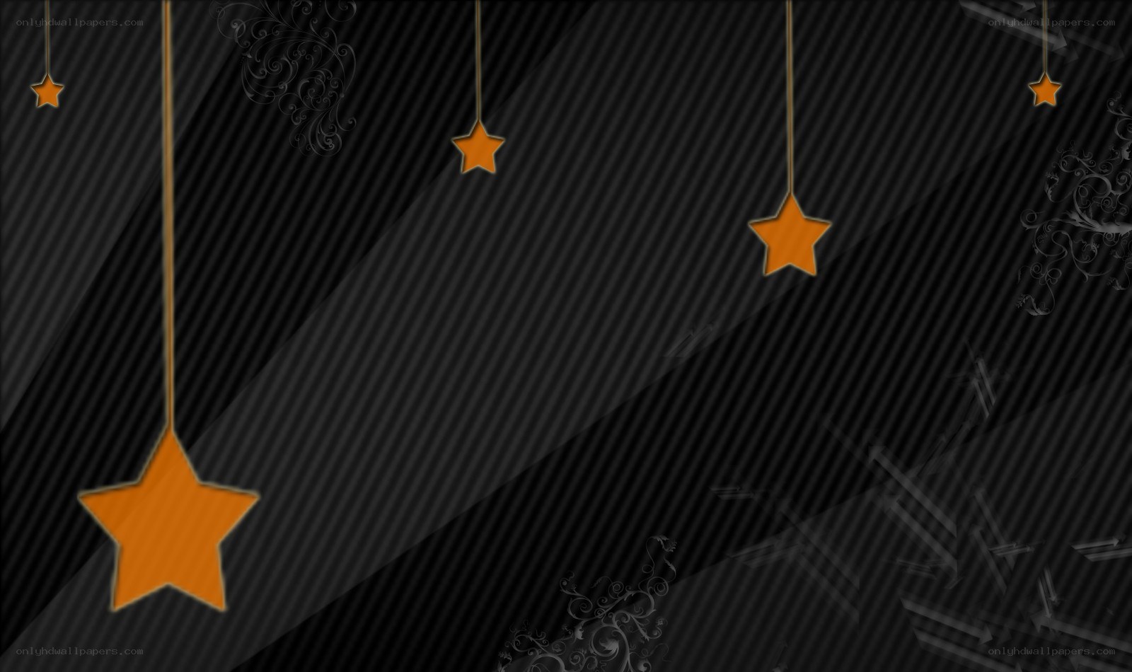 hanging stars on dark background