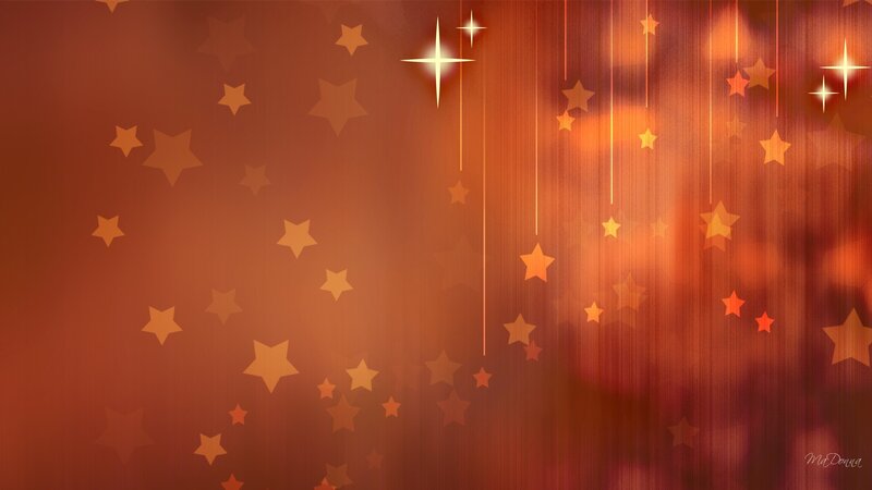 Hanging Stars on Red Background